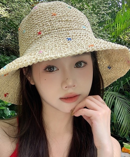 ROOPTOKYO(ループトウキョウ)の「カラードットソフトラフィアハット メンズ 夏物 夏服(ハット・メンズ・ライトベージュ/ベージュ・FREE)」の1枚目の写真