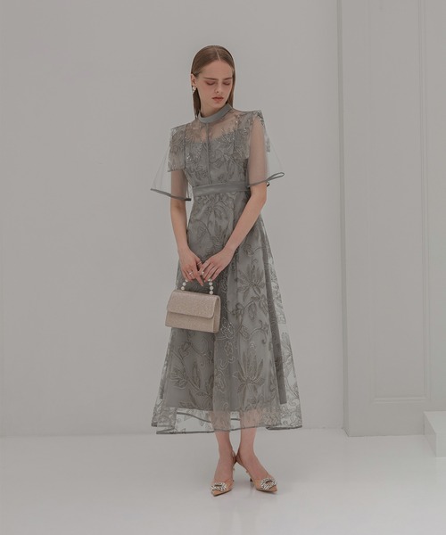 leja フラップデザインフラワースパンコールAラインドレス M セール】【LEJA】フラップデザインフラワースパンコールAライン