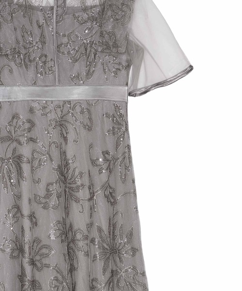 フラップデザインフラワースパンコールAラインワンピースドレス結婚式パーティー 一部当日発送】フラップデザインフラワースパンコールAライン