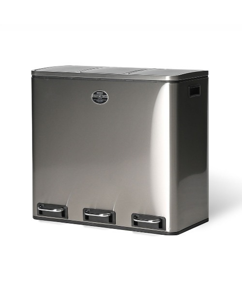 DULTON(ダルトン)の「3 COMPARTMENT BIN 54/ゴミ箱 18L×3(ダストボックス・メンズ・シルバー・FREE)」の4枚目の写真