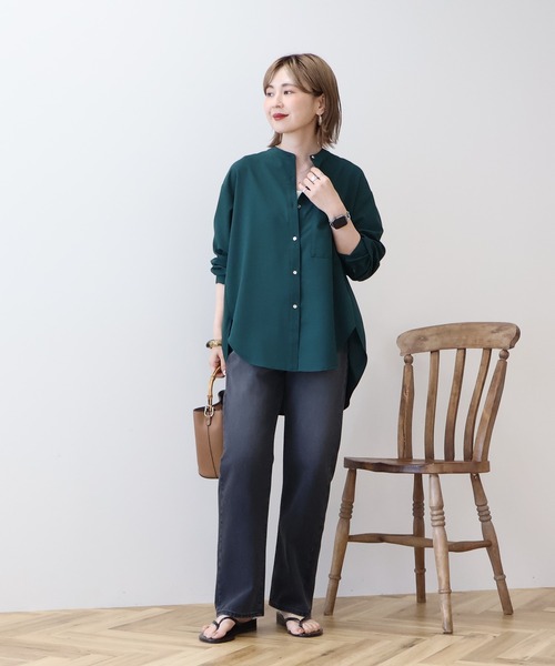 AMERICAN HOLIC(アメリカンホリック)の「金ボタンバックシャンロングシャツ(シャツ/ブラウス・レディース・アイボリー/ダークグリーン/ネイビー・M/L)」の13枚目の写真