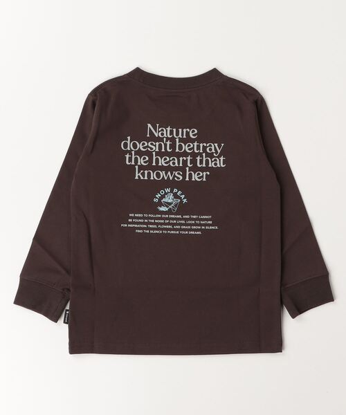 Snow Peak（スノーピーク）の「Snow Peak / Living With Nature L/S T-Shirt Kids リビング・ウィズ・ネイチャー ロング Tシャツ キッズ（Tシャツ/カットソー・キッズ・アイボリー/ブラウン/パープル・125cm/110cm/140cm/95cm）」の9枚目の写真