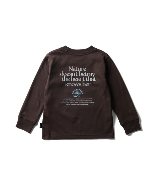 Snow Peak（スノーピーク）の「Snow Peak / Living With Nature L/S T-Shirt Kids リビング・ウィズ・ネイチャー ロング Tシャツ キッズ（Tシャツ/カットソー・キッズ・アイボリー/ブラウン/パープル・125cm/110cm/140cm/95cm）」の5枚目の写真