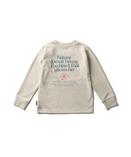 Snow Peak（スノーピーク）の「Snow Peak / Living With Nature L/S T-Shirt Kids リビング・ウィズ・ネイチャー ロング Tシャツ キッズ（Tシャツ/カットソー・キッズ・アイボリー/ブラウン/パープル・125cm/110cm/140cm/95cm）」の4枚目の写真
