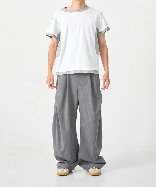 CONZ(コンズ)の「別注 LAYERD SHORT SLEEVE T-SHIRT(Tシャツ/カットソー・メンズ・ホワイト/ブラック/ダークグレー・2/3/1)」の6枚目の写真
