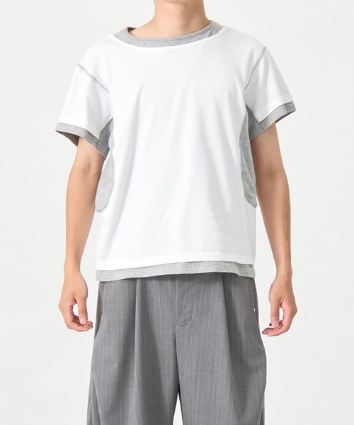 CONZ(コンズ)の「別注 LAYERD SHORT SLEEVE T-SHIRT(Tシャツ/カットソー・メンズ・ホワイト/ブラック/ダークグレー・2/3/1)」の5枚目の写真