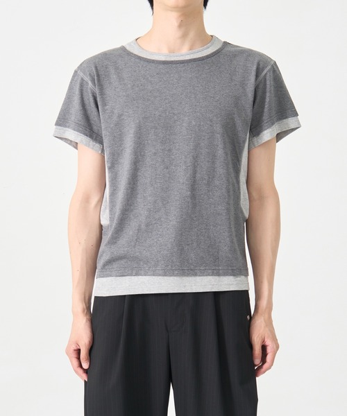 CONZ(コンズ)の「別注 LAYERD SHORT SLEEVE T-SHIRT(Tシャツ/カットソー・メンズ・ホワイト/ブラック/ダークグレー・2/3/1)」の13枚目の写真
