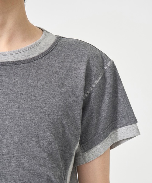 CONZ(コンズ)の「別注 LAYERD SHORT SLEEVE T-SHIRT(Tシャツ/カットソー・メンズ・ホワイト/ブラック/ダークグレー・2/3/1)」の9枚目の写真