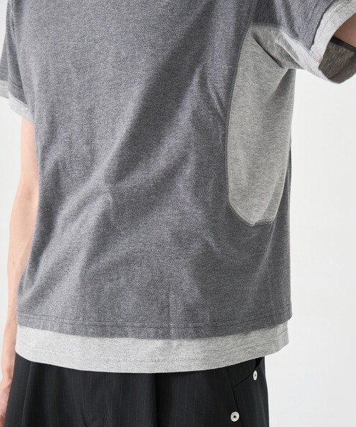 CONZ(コンズ)の「別注 LAYERD SHORT SLEEVE T-SHIRT(Tシャツ/カットソー・メンズ・ホワイト/ブラック/ダークグレー・2/3/1)」の7枚目の写真