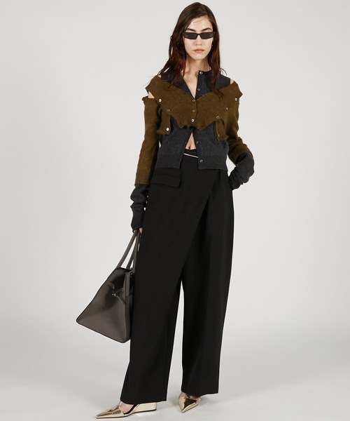 PRANK PROJECT（プランクプロジェクト）の「オーバーラップパンツ / Overlap Pants（その他パンツ・レディース・ブラック/チャコールグレー・36/38）」の4枚目の写真