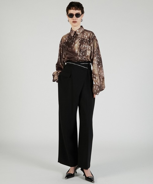 PRANK PROJECT（プランクプロジェクト）の「オーバーラップパンツ / Overlap Pants（その他パンツ・レディース・ブラック/チャコールグレー・36/38）」の6枚目の写真