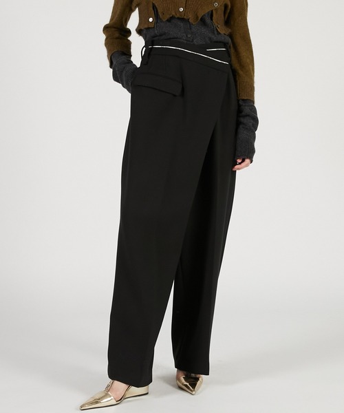 PRANK PROJECT（プランクプロジェクト）の「オーバーラップパンツ / Overlap Pants（その他パンツ・レディース・ブラック/チャコールグレー・36/38）」の7枚目の写真