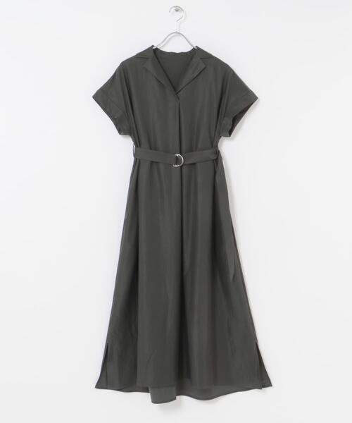 URBAN RESEARCH ROSSO WOMEN（アーバンリサーチ　ロッソ）の「オープンカラーベルト付ワンピース（ワンピース・レディース・チャコールグレー・FREE）」の22枚目の写真