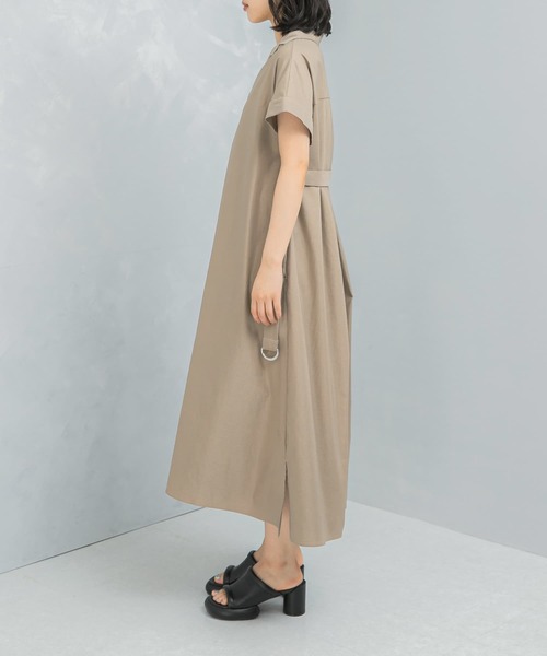 URBAN RESEARCH ROSSO WOMEN（アーバンリサーチ　ロッソ）の「オープンカラーベルト付ワンピース（ワンピース・レディース・チャコールグレー・FREE）」の5枚目の写真