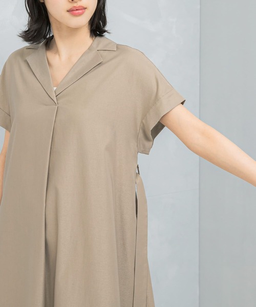 URBAN RESEARCH ROSSO WOMEN（アーバンリサーチ　ロッソ）の「オープンカラーベルト付ワンピース（ワンピース・レディース・チャコールグレー・FREE）」の8枚目の写真