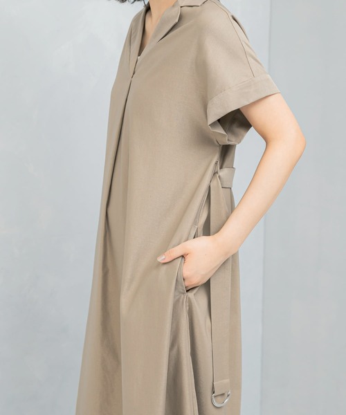 URBAN RESEARCH ROSSO WOMEN（アーバンリサーチ　ロッソ）の「オープンカラーベルト付ワンピース（ワンピース・レディース・チャコールグレー・FREE）」の9枚目の写真