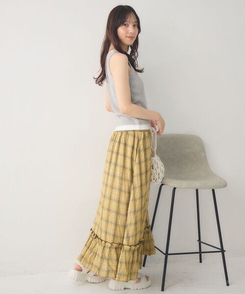 RETRO GIRL（レトロガール）の「カップ付きレイヤードタンク（タンクトップ・レディース・ブラック/ライトグレー/ブラウン・FREE）」の7枚目の写真