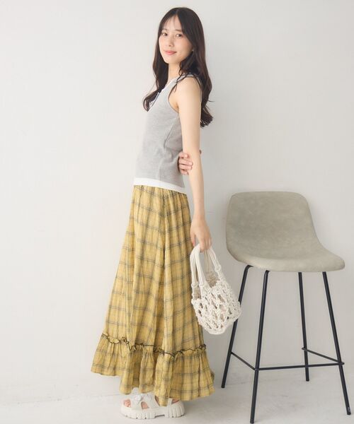 RETRO GIRL（レトロガール）の「カップ付きレイヤードタンク（タンクトップ・レディース・ブラック/ライトグレー/ブラウン・FREE）」の9枚目の写真