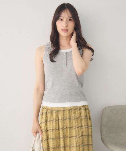 RETRO GIRL（レトロガール）の「カップ付きレイヤードタンク（タンクトップ・レディース・ブラック/ライトグレー/ブラウン・FREE）」の10枚目の写真