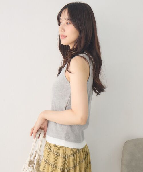 RETRO GIRL（レトロガール）の「カップ付きレイヤードタンク（タンクトップ・レディース・ブラック/ライトグレー/ブラウン・FREE）」の13枚目の写真