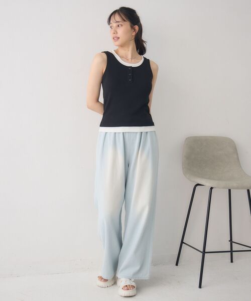 RETRO GIRL（レトロガール）の「カップ付きレイヤードタンク（タンクトップ・レディース・ブラック/ライトグレー/ブラウン・FREE）」の14枚目の写真