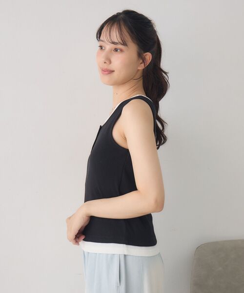 RETRO GIRL（レトロガール）の「カップ付きレイヤードタンク（タンクトップ・レディース・ブラック/ライトグレー/ブラウン・FREE）」の21枚目の写真