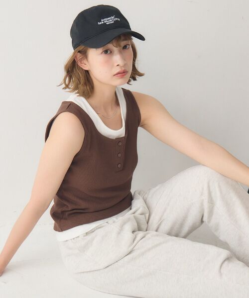 RETRO GIRL（レトロガール）の「カップ付きレイヤードタンク（タンクトップ・レディース・ブラック/ライトグレー/ブラウン・FREE）」の22枚目の写真