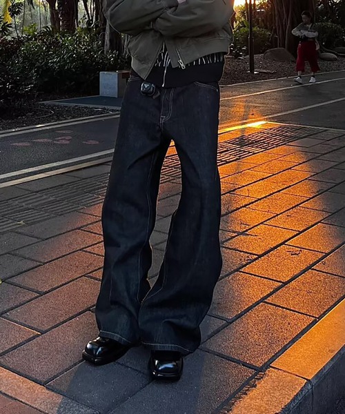 Evo+Revo（エボレボ）の「“きれいめにもハマる” ブラックワイドリジットデニム（デニムパンツ・メンズ・ブラック・M/L/XL）」の15枚目の写真
