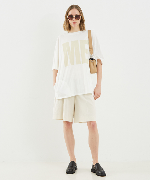 DESIGNWORKS(デザインワークス)の「リネンヴィスコースハイウエストハーフパンツ(その他パンツ・レディース・アイボリー/ブラック・36/38)」の13枚目の写真