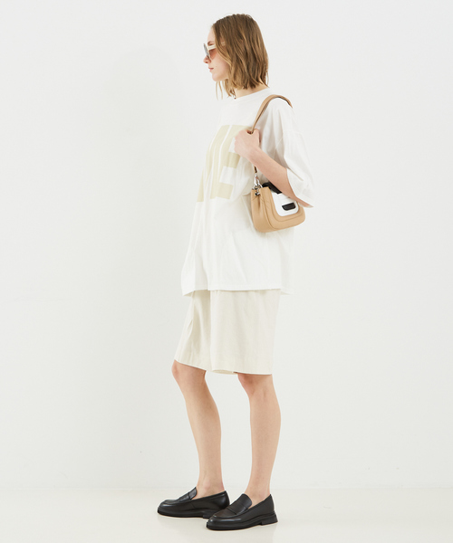 DESIGNWORKS(デザインワークス)の「リネンヴィスコースハイウエストハーフパンツ(その他パンツ・レディース・アイボリー/ブラック・36/38)」の14枚目の写真