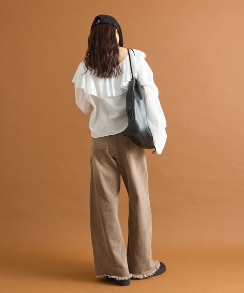 mystic(ミスティック)の「【4色展開◎】ラッフルボレロブラウス(シャツ/ブラウス・レディース・ブルー/オフホワイト/ブラック/ブラウン・FREE)」の12枚目の写真