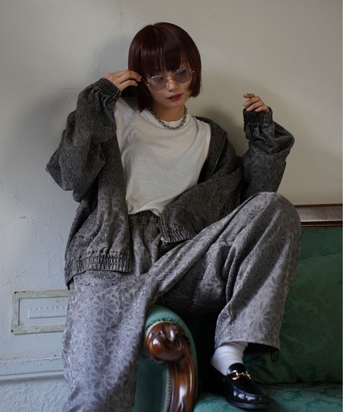 ATELANE /ピグメントジャガードセットアップ/トラックトップ/カーブパンツ セール】ATELANE / ピグメントジャガードセットアップ/トラックトップ