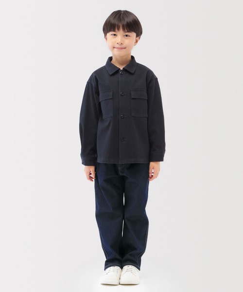 無印良品（ムジルシリョウヒン）の「キッズ　ストレッチデニム調　ルーズフィットパンツ（その他パンツ・キッズ・ダークネイビー・150/140/130/120/110）」の2枚目の写真