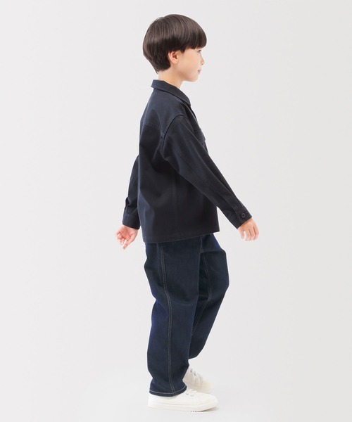 無印良品（ムジルシリョウヒン）の「キッズ　ストレッチデニム調　ルーズフィットパンツ（その他パンツ・キッズ・ダークネイビー・150/140/130/120/110）」の3枚目の写真