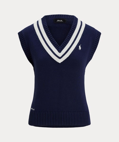 POLO GOLF（ポロ ゴルフ）の「コットンブレンド クリケット セーター ベスト（ベスト・レディース・ネイビー系1・L/S/M/XS/XXS）」の4枚目の写真