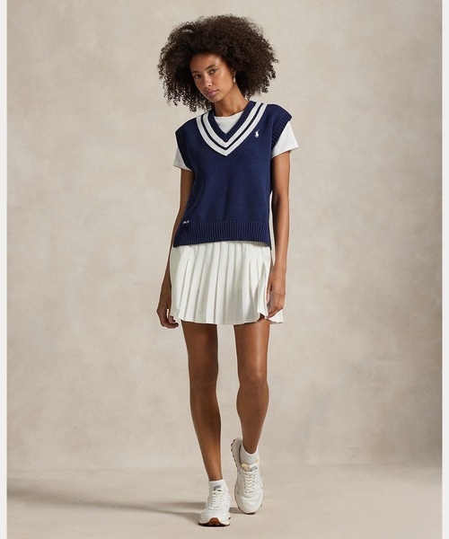 POLO GOLF（ポロ ゴルフ）の「コットンブレンド クリケット セーター ベスト（ベスト・レディース・ネイビー系1・L/S/M/XS/XXS）」の5枚目の写真