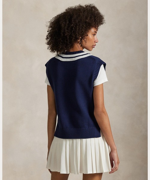 POLO GOLF（ポロ ゴルフ）の「コットンブレンド クリケット セーター ベスト（ベスト・レディース・ネイビー系1・L/S/M/XS/XXS）」の6枚目の写真