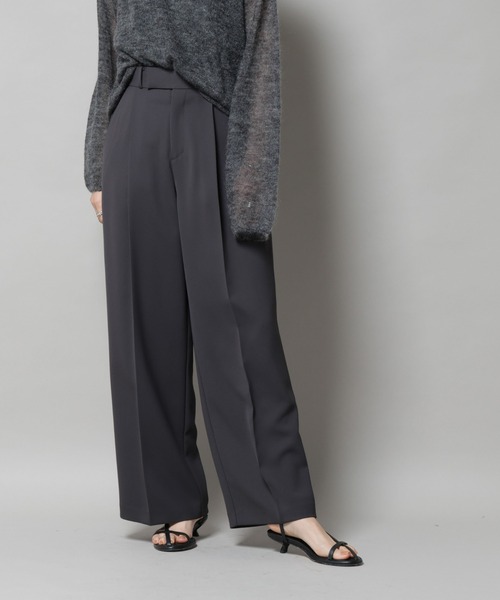 NANO universe（ナノユニバース）の「ツイルワイドスラックス（スラックス・レディース・ダークブラウン/アイボリー/チャコール・M/S）」の18枚目の写真