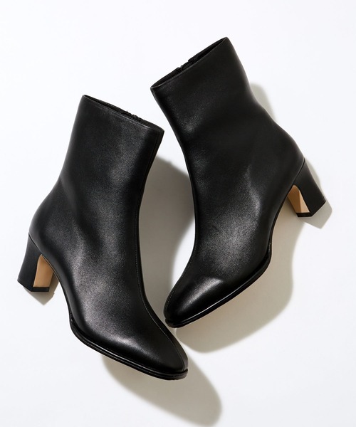 BARNYARDSTORM（バンヤードストーム）の「BARNYARDSTORM / シープレザーヒールブーツ（ブーツ・レディース・ライトブラウン/ブラック/ベージュ・39/38/37/36）」の2枚目の写真