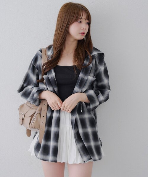 continuer de NICE CLAUP(コンティニューデナイスクラップ)の「フード付チェックオーバーシャツ(シャツ/ブラウス・レディース・ブラック系その他/レッド系その他/ブルー系その他/ブラウン系その他・FREE)」の12枚目の写真
