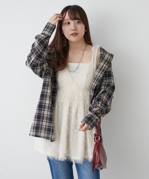 continuer de NICE CLAUP(コンティニューデナイスクラップ)の「フード付チェックオーバーシャツ(シャツ/ブラウス・レディース・ブラック系その他/レッド系その他/ブルー系その他/ブラウン系その他・FREE)」の21枚目の写真