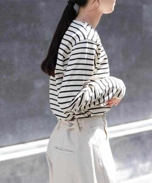 FORK&SPOON（フォークアンドスプーン）の「FORK&SPOON　ボートネックボーダー（Tシャツ/カットソー・レディース・グリーン系その他/レッド系その他/ブラック系その他・1/2）」の7枚目の写真