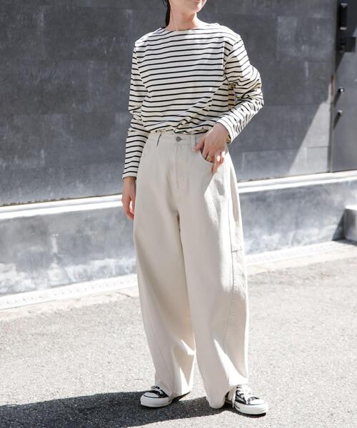 FORK&SPOON（フォークアンドスプーン）の「FORK&SPOON　ボートネックボーダー（Tシャツ/カットソー・レディース・グリーン系その他/レッド系その他/ブラック系その他・1/2）」の9枚目の写真