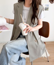 classicalelf（クラシカルエルフ）の「いつものコーデに重ねるだけ。即、今っぽこなれ感。ダブルジャケットジレベスト（ベスト）」
