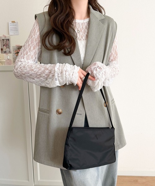 classicalelf（クラシカルエルフ）の「いつものコーデに重ねるだけ。即、今っぽこなれ感。ダブルジャケットジレベスト（ベスト・レディース・ブラウン/ベージュ/ブラック・MEDIUM/LARGE/X-LARGE/SMALL）」の20枚目の写真