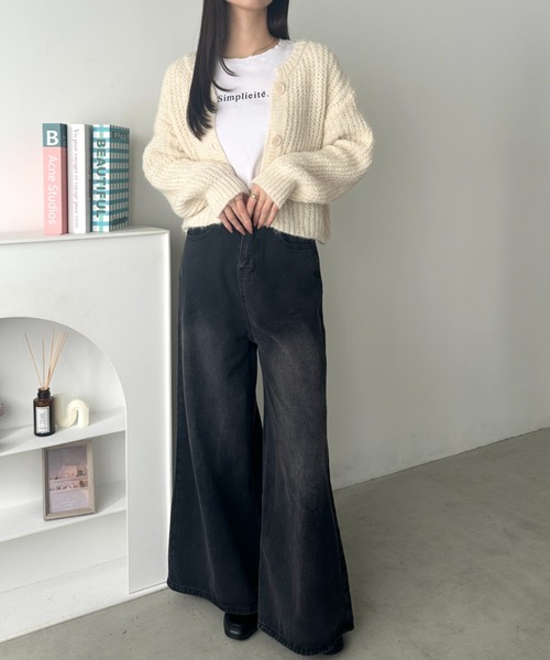 wears(ウェアーズ)の「クルーネックローゲージニットショートカーディガン(カーディガン/ボレロ・レディース・アイボリー/グレー/ブラウン/グリーン・FREE)」の14枚目の写真