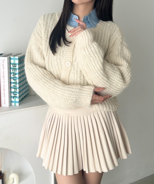 wears(ウェアーズ)の「クルーネックローゲージニットショートカーディガン(カーディガン/ボレロ・レディース・アイボリー/グレー/ブラウン/グリーン・FREE)」の20枚目の写真