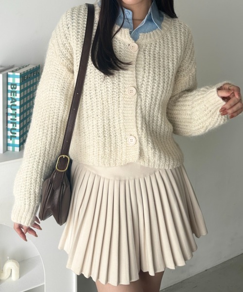 wears(ウェアーズ)の「クルーネックローゲージニットショートカーディガン(カーディガン/ボレロ・レディース・アイボリー/グレー/ブラウン/グリーン・FREE)」の21枚目の写真