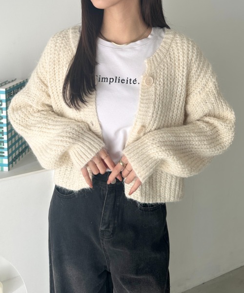 wears(ウェアーズ)の「クルーネックローゲージニットショートカーディガン(カーディガン/ボレロ・レディース・アイボリー/グレー/ブラウン/グリーン・FREE)」の11枚目の写真