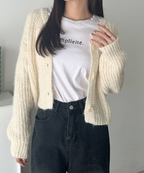 wears(ウェアーズ)の「クルーネックローゲージニットショートカーディガン(カーディガン/ボレロ・レディース・アイボリー/グレー/ブラウン/グリーン・FREE)」の12枚目の写真